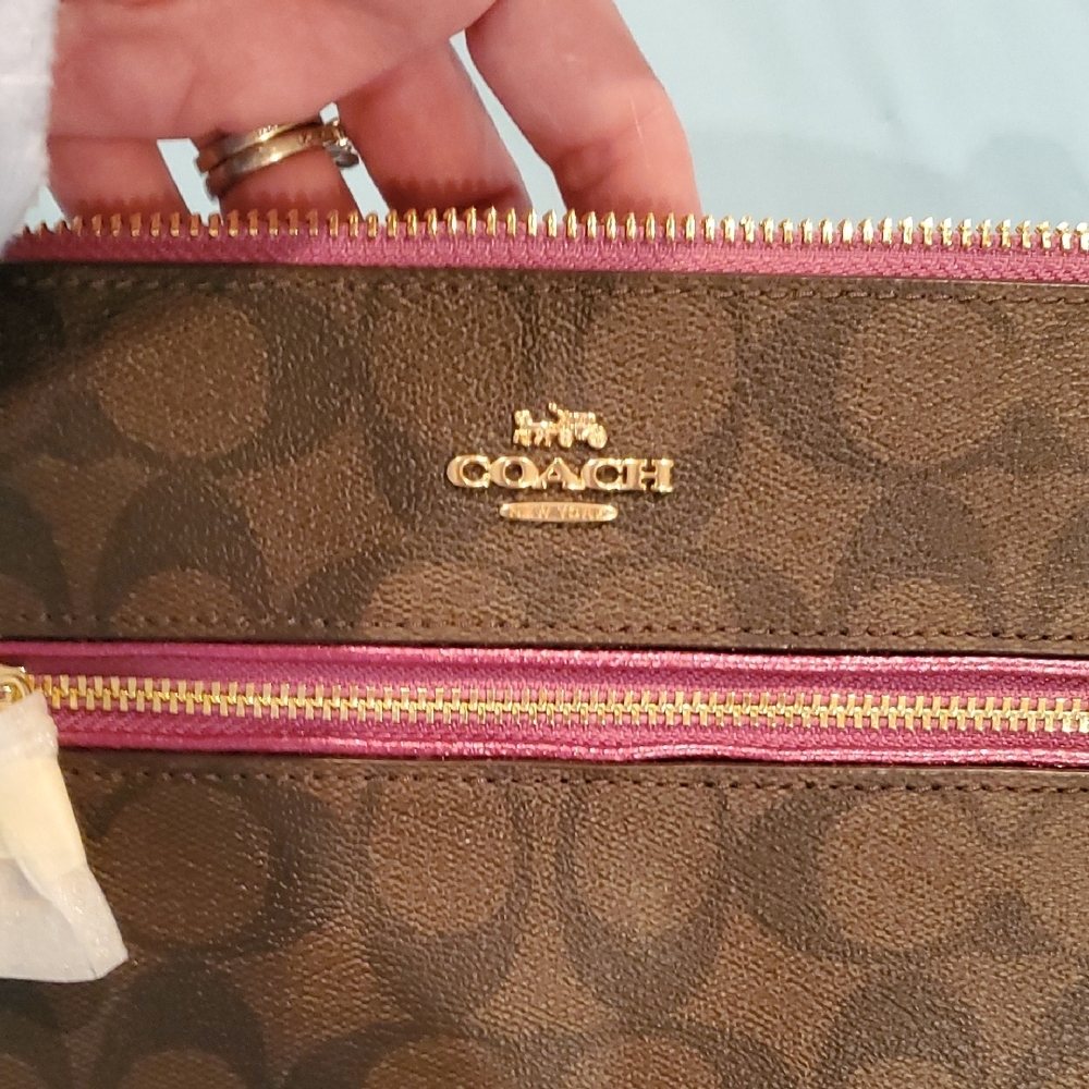 Coach Brown and Pink Wristlet (LARGE) - Picture 12 of 14